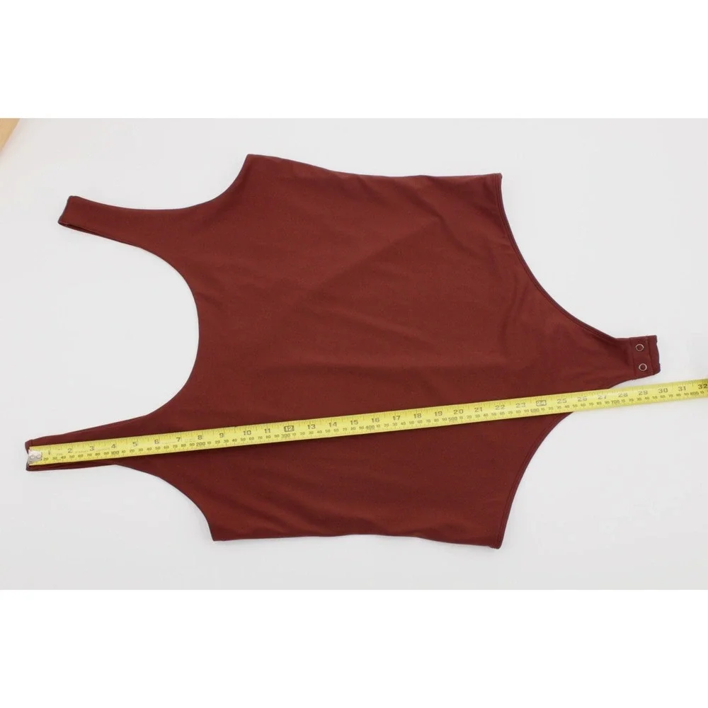 Express sleeveless body‎ contour thong bodysuit women's XL Cognac Brown